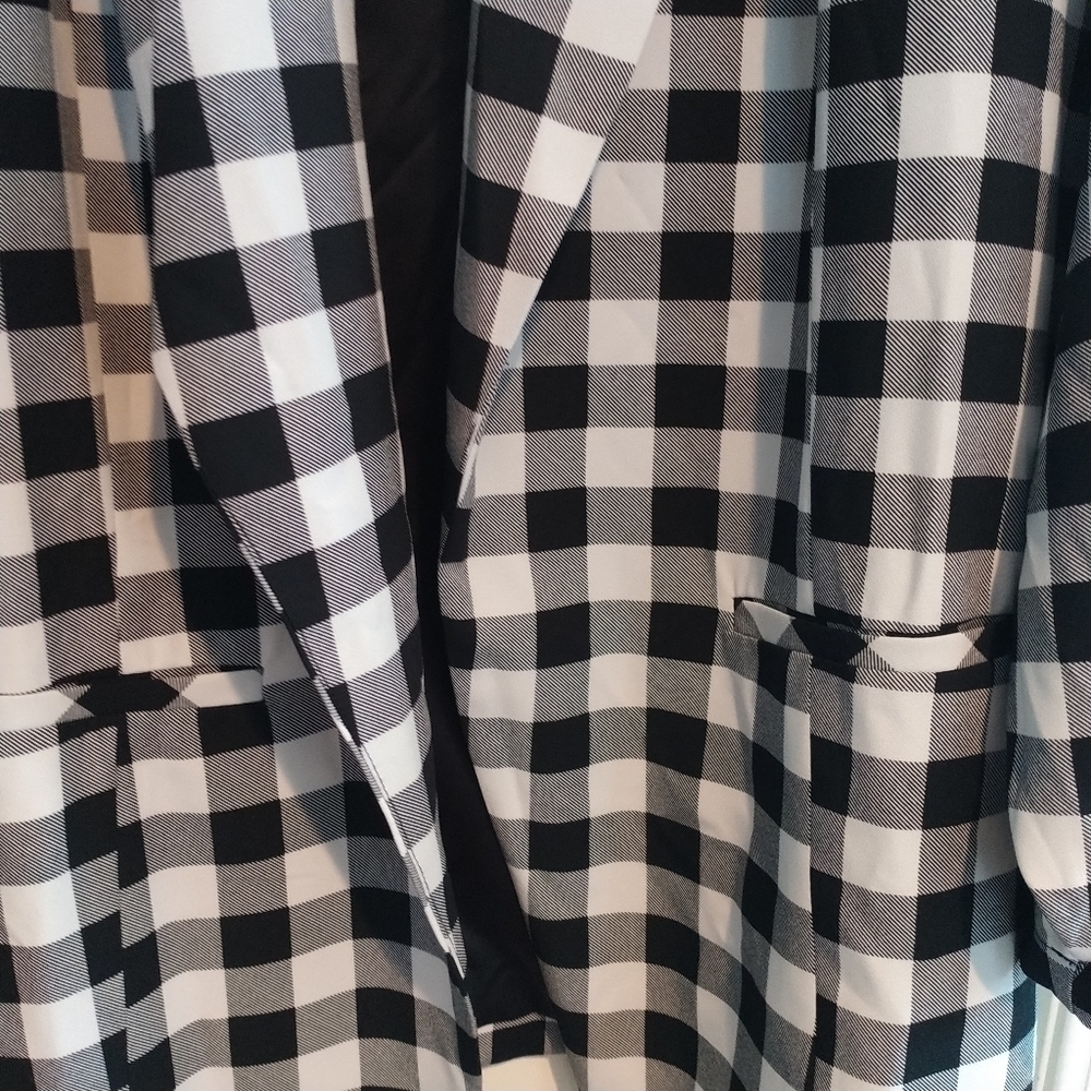 TORRID Studio Crepe Classic Shawl Collar Blazer Retro Gingham Torrid 6X US 30 - Picture 4 of 13